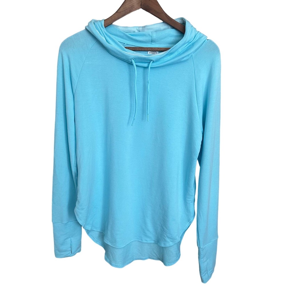 Athletic Works Blue Cowl Neck Long Sleeve Lightweight Shirt Women's size medium